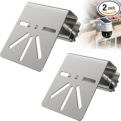 Camera Gutter Mount for Security Camera,Outdoor Stainless Steel Gutter Camera Mount with Rust-Proof Screws for Eufy Security SoloCam S340, PTZ DomeCameras,No Drill Portable Design, 2PCS