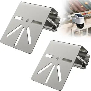 Camera Gutter Mount for Security Camera,Outdoor Stainless Steel Gutter Camera Mount with Rust-Proof Screws for Eufy Security SoloCam S340, PTZ DomeCameras,No Drill Portable Design, 2PCS