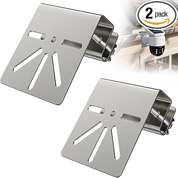 Camera Gutter Mount for Security Camera,Outdoor Stainless Steel Gutter Camera Mount with Rust-Proof Screws for Eufy Security SoloCam S340, PTZ DomeCameras,No Drill Portable Design, 2PCS