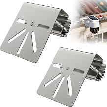 Camera Gutter Mount for Security Camera,Outdoor Stainless Steel Gutter Camera Mount with Rust-Proof Screws for Eufy Security SoloCam S340, PTZ DomeCameras,No Drill Portable Design, 2PCS