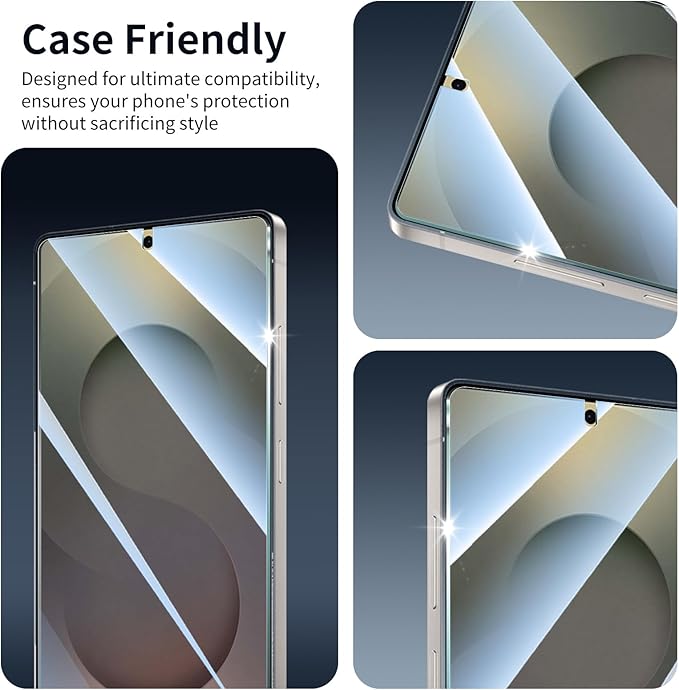 3*Screen Protector and 3*Camera Lens Protector for Samsung Galaxy S25 Ultra with a Installation Alignment Aid, Double Shatterproof HD Tempered Glass Film, [9H Hardness][Anti-Shatter][Anti-Scratch]