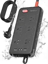 Outdoor Waterproof Power Strip IPX6, 10FT Extension Cord with 6 AC & 4 USB - Image 1