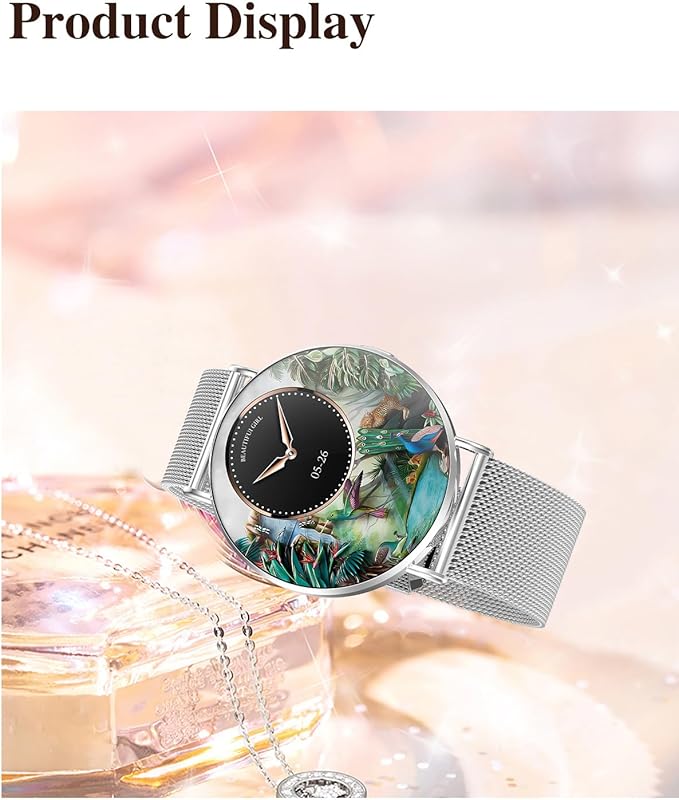 Ultra-Slim Women’s Smart Watch 41mm, All-Metal Body, 1.32" AMOLED Display, Bluetooth Calls, Health & Fitness Tracker with 150+ Sports Modes, for iPhone & Android (Silver)