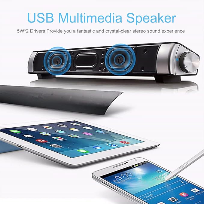 TOPROAD Bluetooth Speaker, Portable Wireless Speaker, USB Powered Speaker with Loud HD Sound, Bluetooth 5.0, Built-in Mic, for Smartphone, Tablet, PC, Projector
