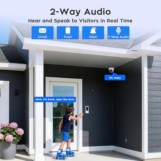 xmartO Indoor Wireless Camera for Home Security, 2K HD Dome Security Camera with 5G Dual Band WiFi 6, 2-Way Audio, SD Card Slot, IR and Color Night Vision, 24/7 Surveillance Camera, No Monthly Fee