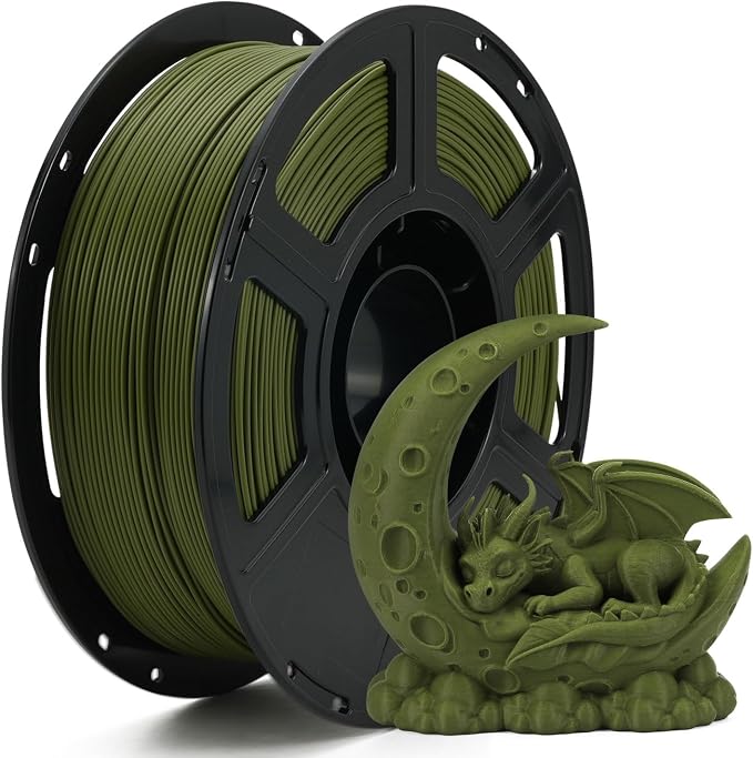 FLASHFORGE High Speed PLA+ 3D Printer Filament Olive Green, Enhanced Melt Flow for Faster, Smoother Prints, 500mm/s Rapid Printing, Feature Sleek Matte Finish, Rich and Solid Color