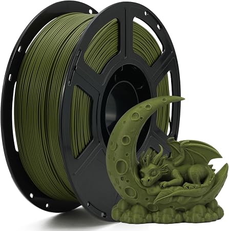 FLASHFORGE High Speed PLA+ 3D Printer Filament Olive Green, Enhanced Melt Flow for Faster, Smoother Prints, 500mm/s Rapid Printing, Feature Sleek Matte Finish, Rich and Solid Color