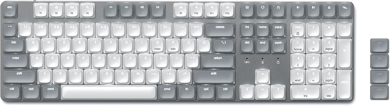 Satechi SM3 Mechanical Keyboard, White LED Backlit, Light Gray/White - Image 1