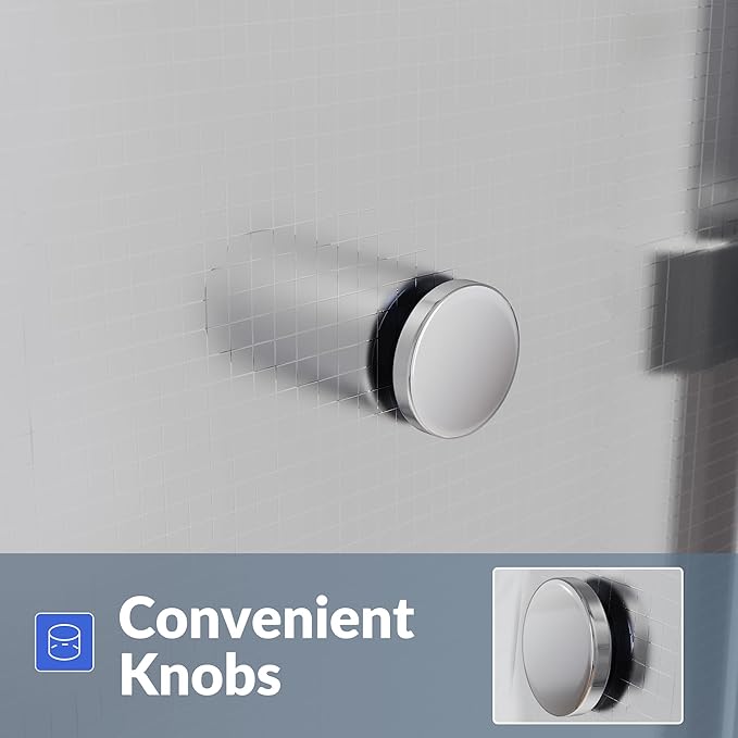 SUNNY SHOWER 60" W x 57.4" H Bathtub Shower Door 1/4" Frosted Glass Double Sliding Doors Tub Doors Chrome Finish