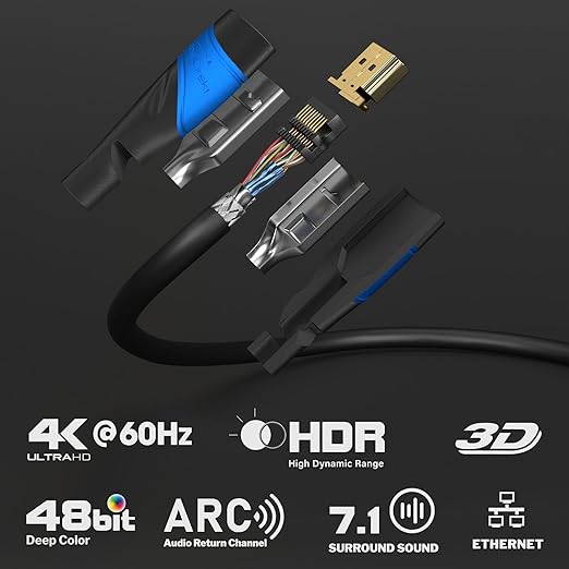 KabelDirekt 4K HDMI Cable – 29ft & Longer HDMI Cables (20ft–75ft) – German-Engineered HDMI Cord – Supports 4K@60Hz, UHD, HDR, ARC, Ethernet – HDMI Cable for HDTV, PC, PS5, Xbox, Switch