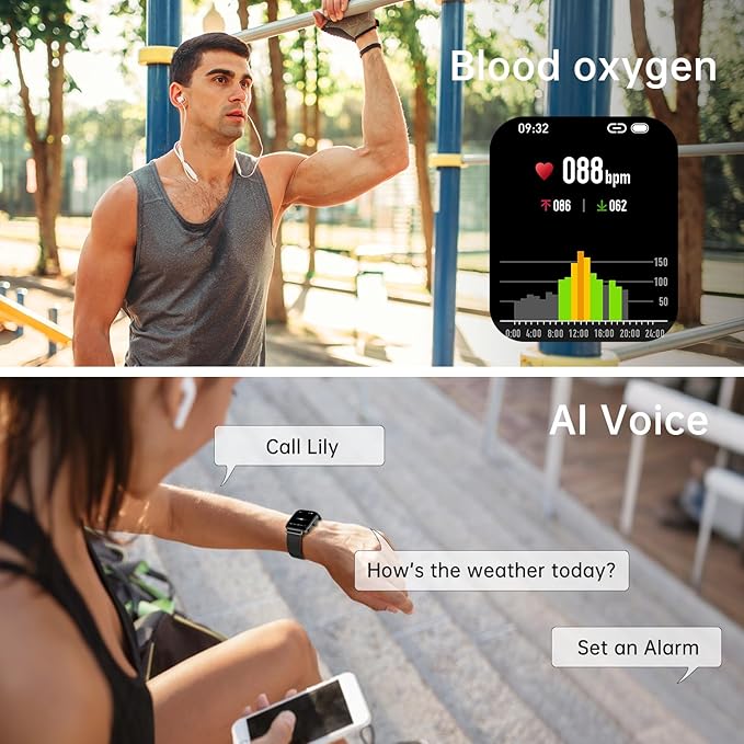 Smart Watch for Men Women Fitness: Running Make Answer Call Digital Mens Watches Waterproof Smartwatch for Android Phone iPhone Samsung Compatible Pedometer Step Tracker Sleep SpO2 Heart Rate Monitor