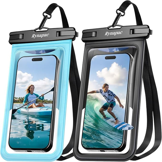 Waterproof Phone Pouch - 2 Pack, IPX8 Waterproof Phone Case with Lanyard for iPhone 17 16 15 Pro Max, Cell Phone Dry Bag for Beach Vacation Travel Cruise Essentials, Touch Screen, Up to 8.5"