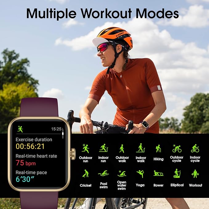 Smart Watch, Fitness Tracker with 45mm Touchcreen, Heart Rate Monitor, Blood Oxygen, Sleep Tracking Fitness Watch IP68 Waterproof Smartwatch for Men Women Compatible with Android iOS