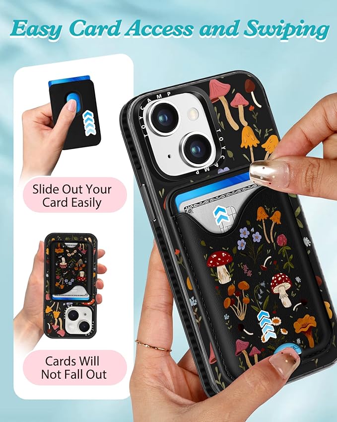 Toycamp for iPhone 15 Plus Case - Compatible with Magsafe Credit Card Holder Wallet Magnetic Cute Women Teen Girls Kawaii Girly Unique Design Phone Cover for Apple 15 Plus 6.7"