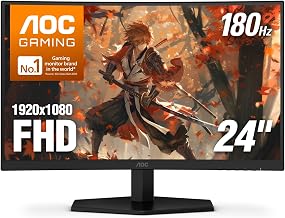AOC 24 Inch Curved Gaming Monitor FHD 1080P 180Hz VA 0.5ms HDR, C24G42E - Image 1