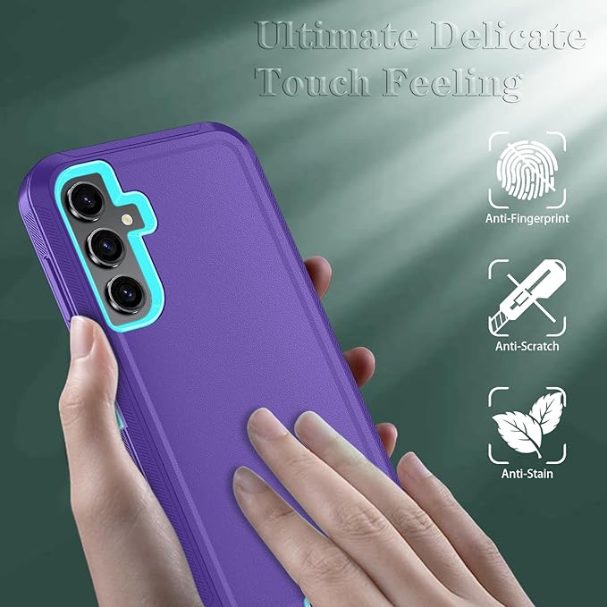 ONOLA Compatible with Samsung Galaxy S26+ / S26 Plus Case with HD Screen Protector [Not fit S26 / S26 Ultra], 3 in 1 Heavy Duty Phone Case for Galaxy S26 Plus 6.7",PurpleSkyBlue