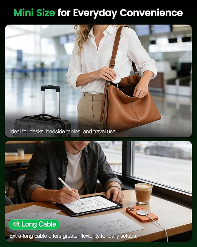 25W Magnetic Wireless Charging Pad: Qi2.2 Qi2 MagSafe Fast Charger for iPhone Air 17e 17 16 15 14 Pro Max, Samsung Galaxy S26 S25, Google Pixel 10 & AirPods, Gift Ideal for Desk Travel (White, 1Pack)