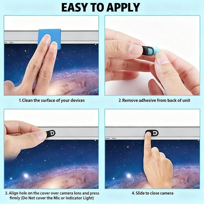10Pcs Webcam Cover Slide, Thin Web Camera Covers, Laptop Camera Cover Slide, Computer Camera Cover, Camera Blocker for Macbook Pro/iMac/Laptop/PC/iPad Pro/iPhone, to Protect Privacy and Security