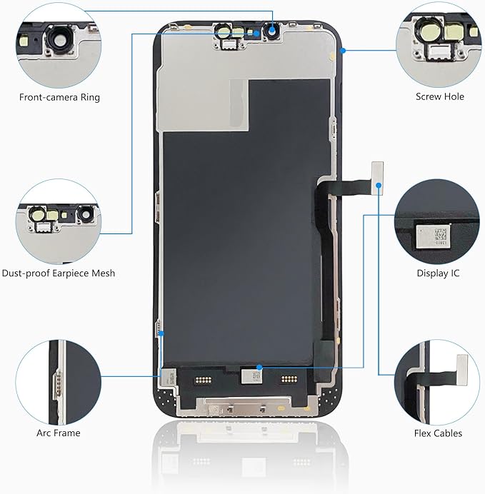 for iPhone 13 Pro Max Screen Replacement 6.7 Inch, 3D Touch LCD Display for A2484, A2641, A2644, A2645, A2643, with Repair Tools Kit+Waterproof Frame Adhesive Sticker+Screen Tempered Protector