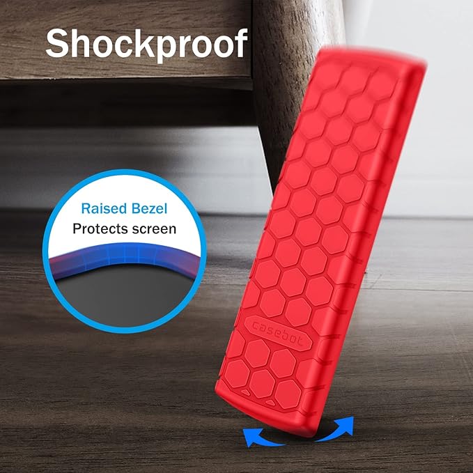 Fintie Silicone Case for Fire TV Stick 4K Max (2nd Gen)/Toshiba/Insignia/Pioneer/2-Series/4-Series/Omni Fire TV Remote - Anti Slip Shockproof Cover for Alexa Voice Remote Enhanced, Red