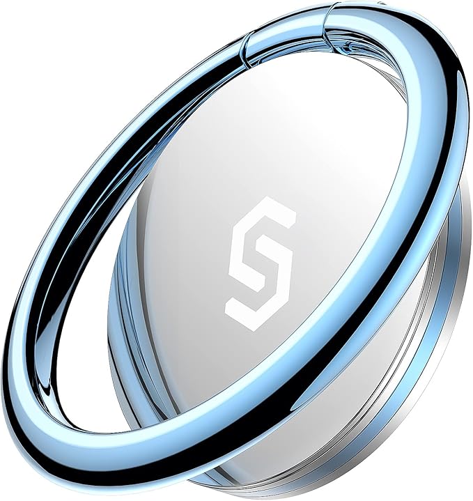 Syncwire Cell Phone Ring Holder Stand, 360 Degree Rotation Finger Ring Kickstand Polished Metal Phone Grip for Magnetic Car Mount