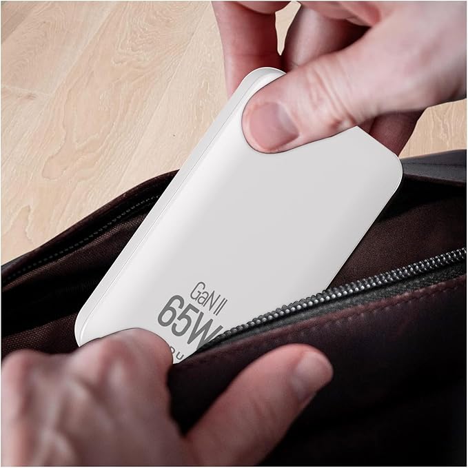 65W Slim GaN USB C Charger Block, Foladable Fast Travel Charger with UK/EU/AU 3 Plugs, 2-Port International Power Adapter for MacBook Air/Pro, iPhone 17/16/15, iPad, Galaxy S25/S24, (2026 New)
