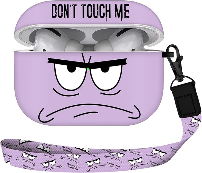 Compatible with Airpods Pro 3 Case(2025),Don't Touch Me for Airpods Pro 3rd Generation Cases Cover with Lanyard Soft Silicone Cute Shockproof Cover for Women Men,Black