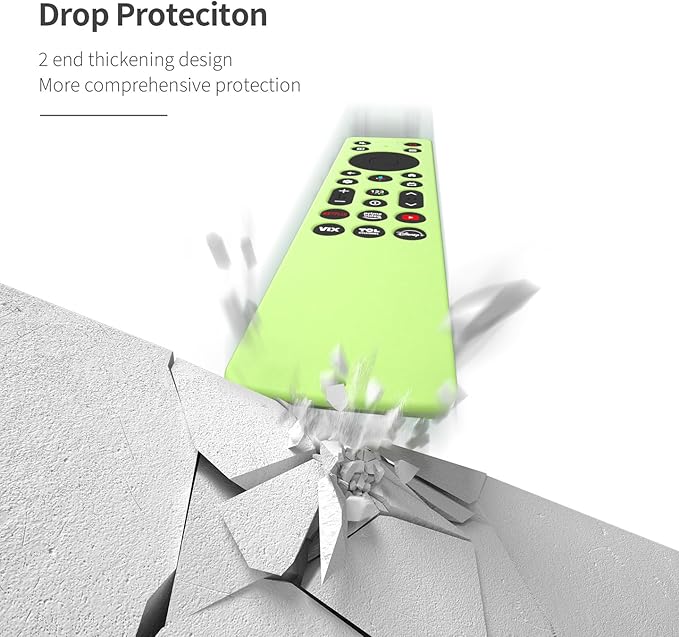 Silicone Cover for TCL RC813A Remote 2025 QM6K Series Remote Silicone Protective Skin Case Anti-Slip Cover with Lanyard(Luminous Green)