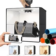 Portable Photo Studio Light Box,16"x16" Professional Dimmable Shooting Tent Kit with 120 LED Lights & 6 Backdrops for Jewelry and Small Items Product Photography - Image 1