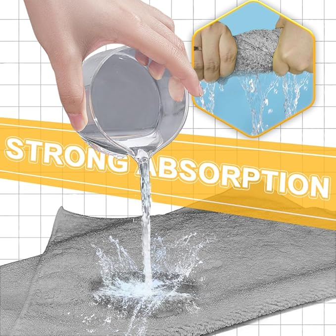 Microfiber Towels Cleaning Car Interior & Exterior,Microfiber Cloths Highly Absorbent,Car Wash Rags Lint Free and Reusable,Fits House,Kitchen,Bathroom,Office,16"x16"|Grey 6-Pack