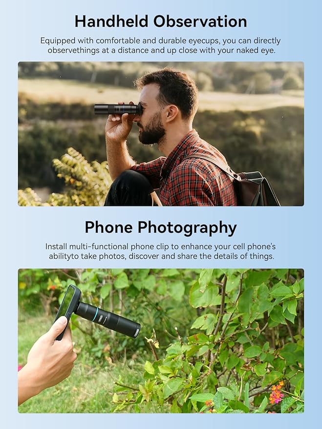 MIAO LAB HD 10X Telephoto Lens & 200mm Macro Lens, 2-in-1 Aluminum Phone Camera Lens Kit with 17mm Lens Thread Interface Mobile Phone case. Phone Lens Attachment Fit for iPhone 16 Pro Max