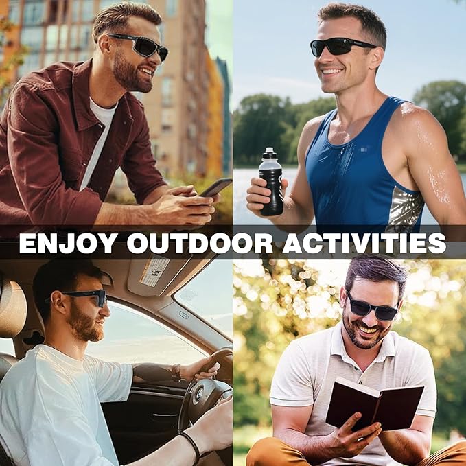 Missfive 2-Pack Mens Ultimate Bifocal Sunglasses with Readers Built In Sporty Upgraded Wrap Frame, UV400 Protection Driving & Reading Glasses for Outdoor +1.5