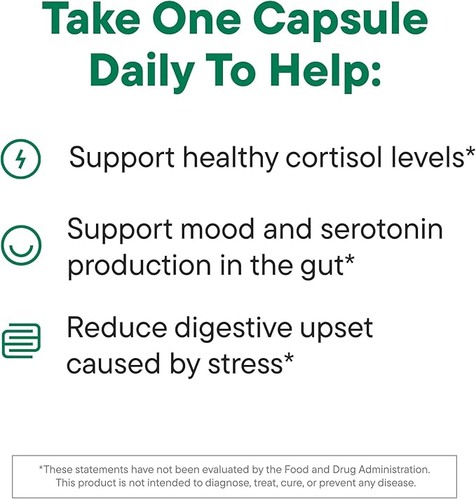 Daily Nouri Stress Support Probiotic for Women & Men | Supports Cortisol Management, Stress Relief, Mood, Digestion & Gut Health | 3 Clinically Studied Strains + Vegan Omega Oil | 30-Day Supply