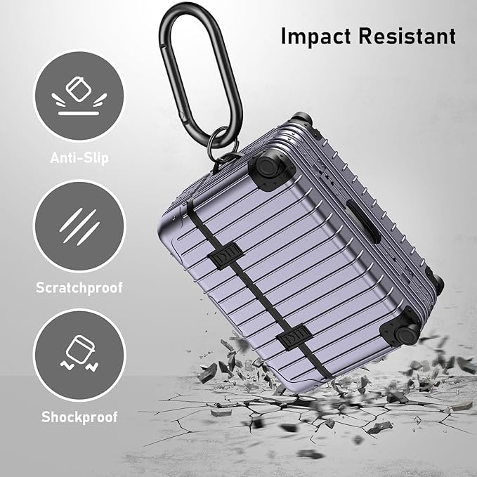 KOREDA for AirPods Pro 2nd/1st Generation Case, Cute Funny Suitcase Design Case for Airpods Pro 2, Fashion Protective Hard Cover for Women Men with Keychain
