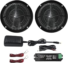 Herdio 6.5 Inch Marine Bluetooth Speakers 2 Way 120W Peak Boat Speakers for Car/ATV/UTV/Golf Cart Use, Pair, Black