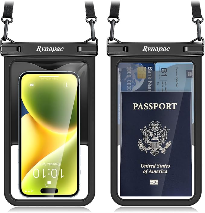 [Up to 8.5"] Waterproof Phone Pouch Bag - 2 Pack IPX8 Waterproof Phone Case for iPhone 17 16 15 14 Pro Max Galaxy S26 S25 Ultra, Touchscreen & Underwater Photography, Beach Cruise Travel Essentials