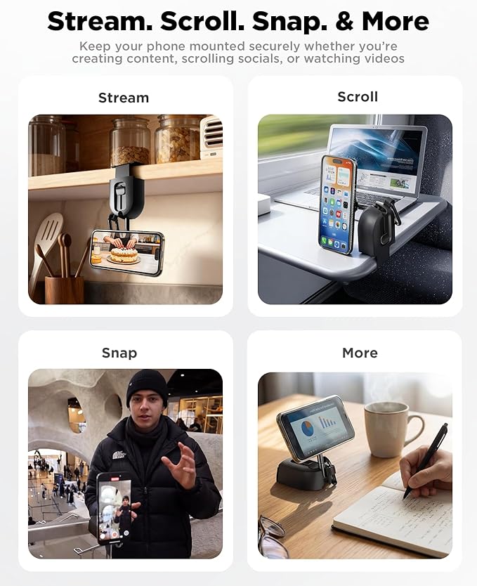 Magnetic Travel Phone Holder Hands Free Desk Stand for iPhone and Android