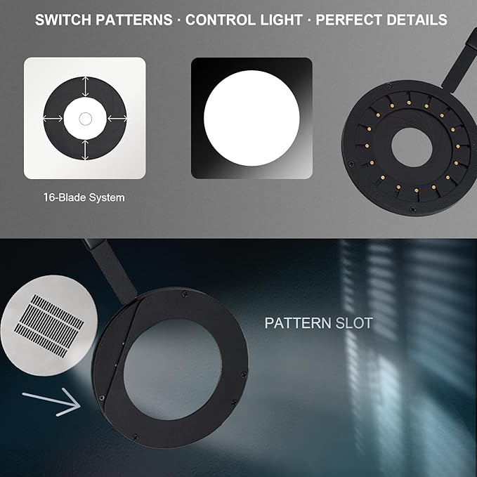 WELLMAKING Optical Snoot Conical HL-800D Kit, Adjustable Focus,with 80W Bi-Color COB LED Continuou Output Lighting Video Artist Modelling Shape Light Studio use with Optical Various Gobos Photography