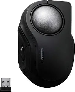 ELECOM BITRA Wireless Trackball Mouse, Bluetooth and USB 2.4GHz Switch, Silent Click, Compact Index Finger Design, 34mm Wide-Range Ball, for Windows Mac Chromebook Android iPad iPhone
