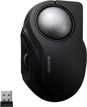 ELECOM BITRA Wireless Trackball Mouse, Bluetooth and USB 2.4GHz Switch, Silent Click, Compact Index Finger Design, 34mm Wide-Range Ball, for Windows Mac Chromebook Android iPad iPhone