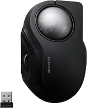 ELECOM BITRA Wireless Trackball Mouse, Bluetooth and USB 2.4GHz Switch, Silent Click, Compact Index Finger Design, 34mm Wide-Range Ball, for Windows Mac Chromebook Android iPad iPhone - Image 1
