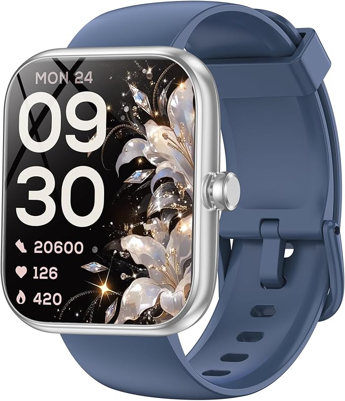 Smart Watches, 1.83" Large HD Touchscreen, Bluetooth Calls/Notifications, IP68 Waterproof, 120+ Sports Modes, 24/7 Heart Rate Sleep Tracking, Fitness Watch for iPhone Android iOS Smartphones (Blue)