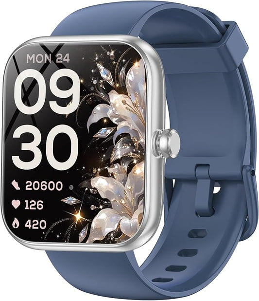 Smart Watches, 1.83" Large HD Touchscreen, Bluetooth Calls/Notifications, IP68 Waterproof, 120+ Sports Modes, 24/7 Heart Rate Sleep Tracking, Fitness Watch for iPhone Android iOS Smartphones (Blue)
