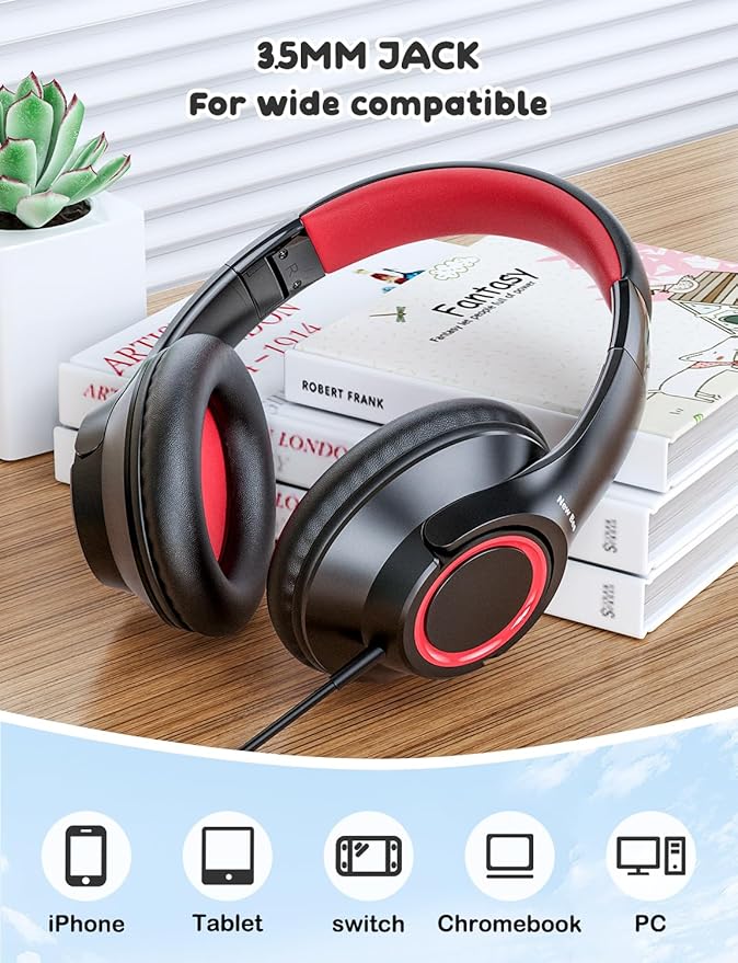 New Bee Kids Headphones,Wired,School,Toddler Headphones Baby Headphone Lightweight for Boys/Girls/Mac/Android/Kindle/Tablet/Pad
