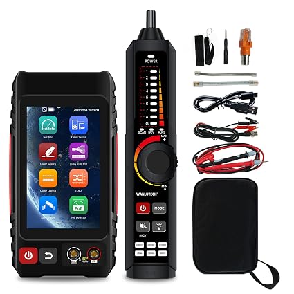All-in-One Network Cable Tester, WANLUTECH Tone Generator with Probe Support TDR Cable Tester OPM VFL DMM PoE Check Wire Map Continuity Test Cable Tracer Video Level Meter(LT-600T)