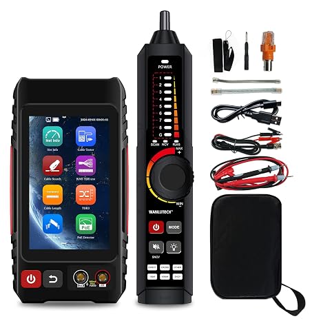All-in-One Network Cable Tester, WANLUTECH Tone Generator with Probe Support TDR Cable Tester OPM VFL DMM PoE Check Wire Map Continuity Test Cable Tracer Video Level Meter(LT-600T)