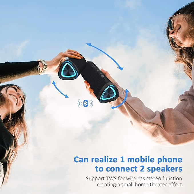 Vanzon Bluetooth Speakers, Wireless Portable Bluetooth Speaker with 24W Stereo Sound,24H Playtime, IPX7 Waterproof,TWS Dual Pairing,Suitable for Home/Outdoor/Party/Travel,Great Gift