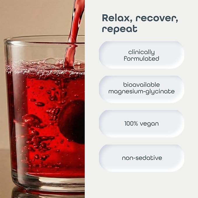 SleepHabits Restore | Magnesium Glycinate Powder Natural Sleep Aid with L-Theanine, Tart Cherry, Beet Root, | Calm Melatonin-Free Deep Sleep Supplement Drink for Recovery & Clear Mornings, 30 Nights