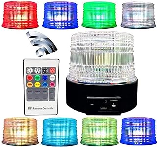 TOPKU Battery Strobe Light Magnetic Base 8 Color Remote Control Univisal - Image 1