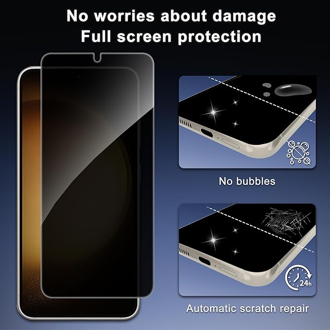 2 Pack for Samsung Galaxy S23 Plus / S23+ Privacy Screen Protector, 2 Pack Camera Protector, Fingerprint Compatible, Anti Spy, 9H Hardness Glass for Galaxy S23 Plus / S23+ 5G